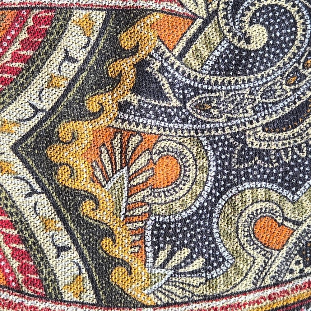 NWT Nordstrom's Wool Scarf Earth Tones Paisley Fall Colors - Picture 8 of 9